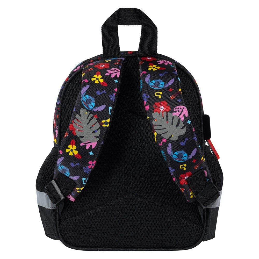 Ghiozdan cu 1 compartiment, St Majewski, Disney Stitch, Aloha, Negru