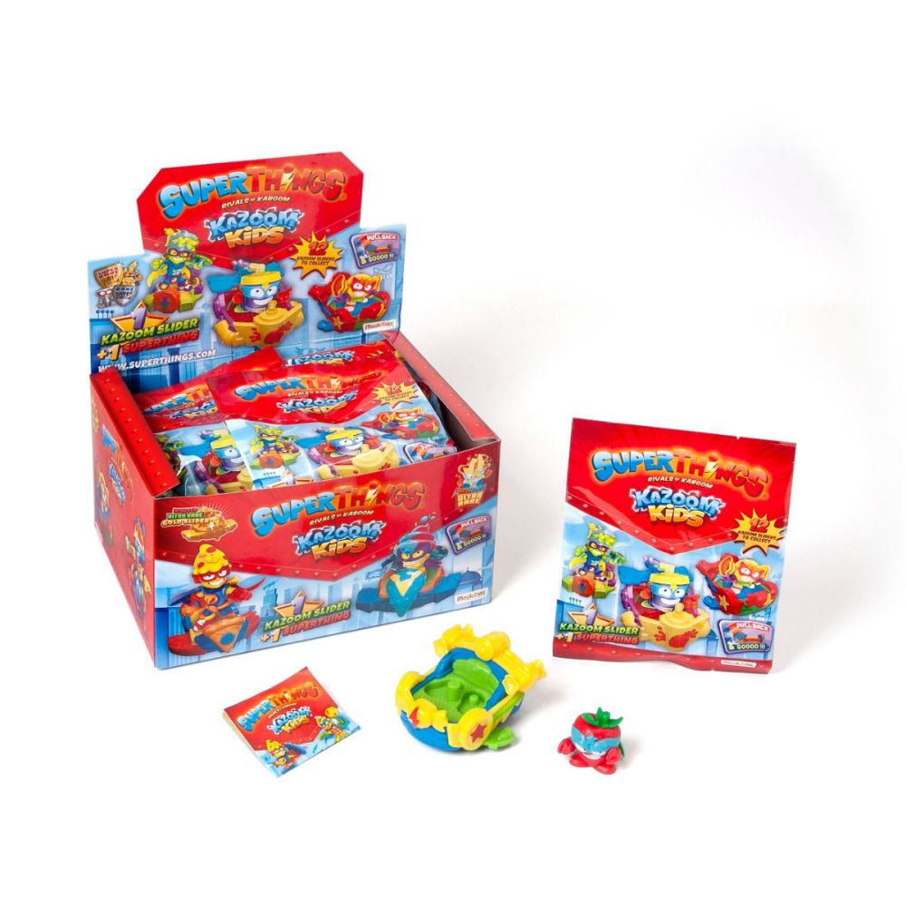 Set figurina cu vehicul, SuperThings, Kazoom Kids si Kazoom Slider