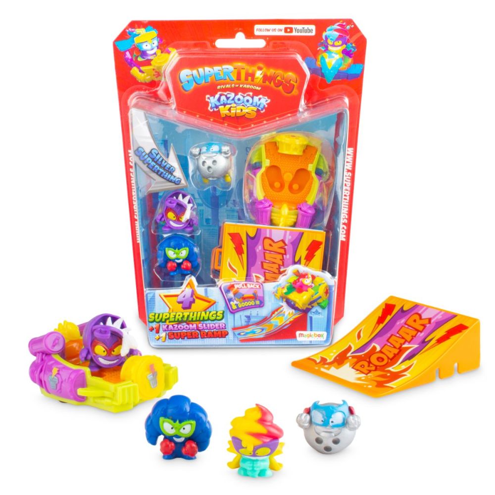 Set 4 figurine si accesorii, Superthings, Kazoom Kids