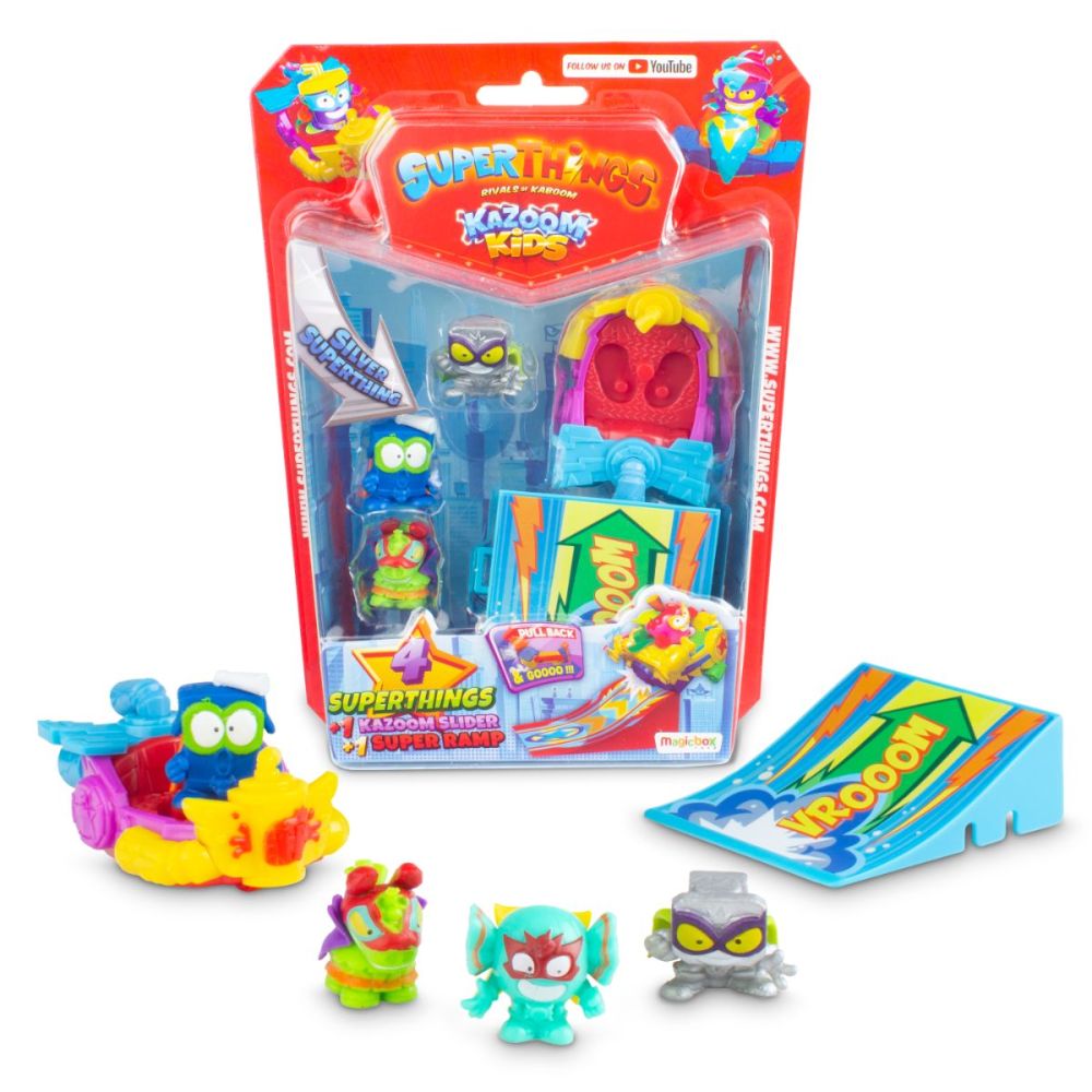 Set 4 figurine si accesorii, Superthings, Kazoom Kids