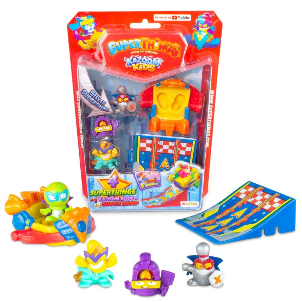Set 4 figurine si accesorii, Superthings, Kazoom Kids