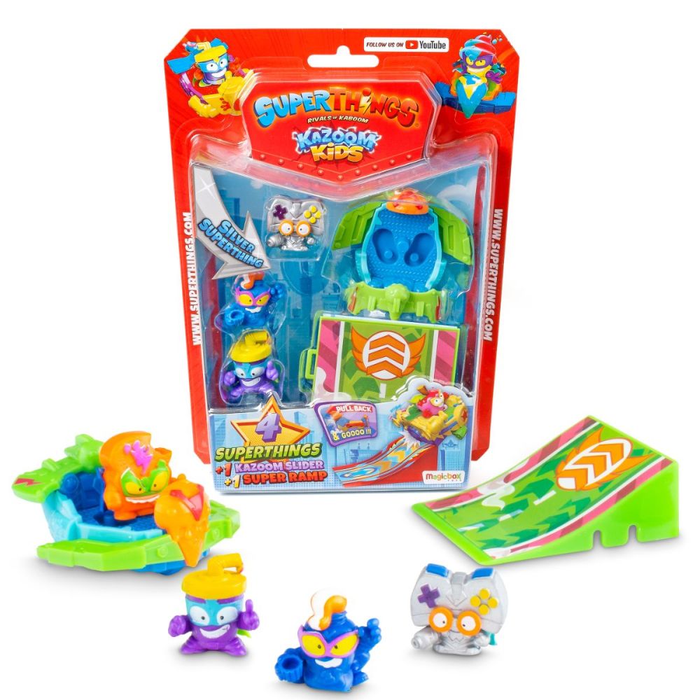 Set 4 figurine si accesorii, Superthings, Kazoom Kids