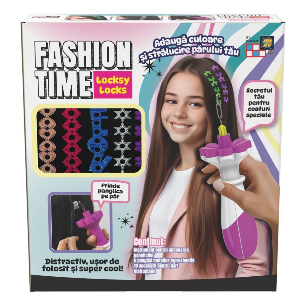 Set accesorii pentru par si dispozitiv, Fashion Time, Locksy Locks