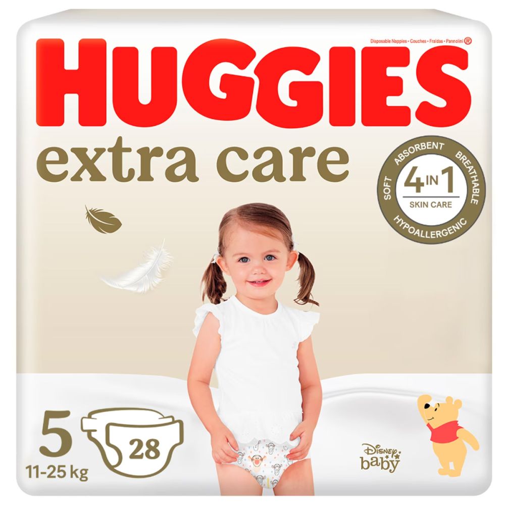 Scutece Huggies Extra Care Jumbo, nr 5, 11-25 kg, 28 buc