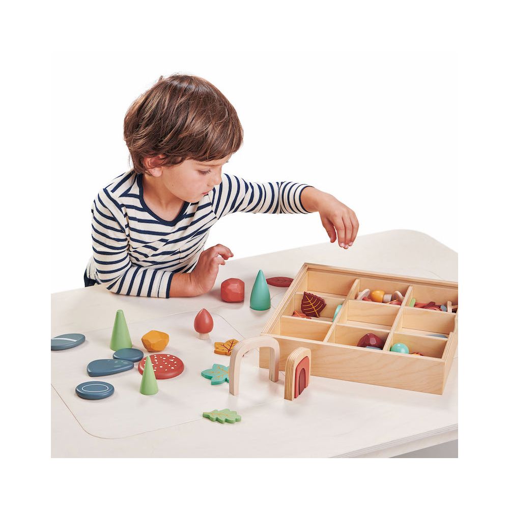 Set, Colectia de comori forestiere din lemn, Tender Leaf Toys, My Forest Floor, 50 piese