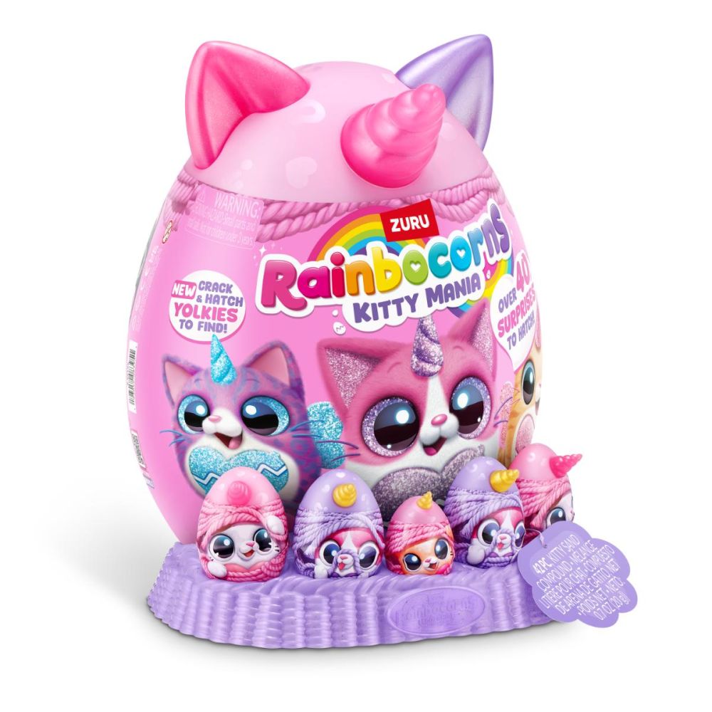 Jucarie de plus surpriza, Rainbocorns, Eggzania Kitty Mania, 40 surprize