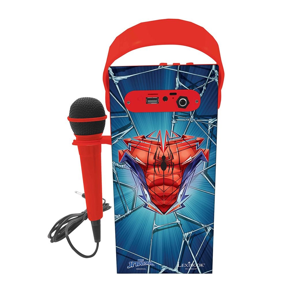 Boxa portabila cu microfon si efecte de lumini, Lexibook, Spiderman