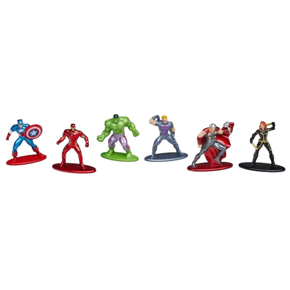 Set 6 mini figurine metalice, Jada, Marvel, 4 cm