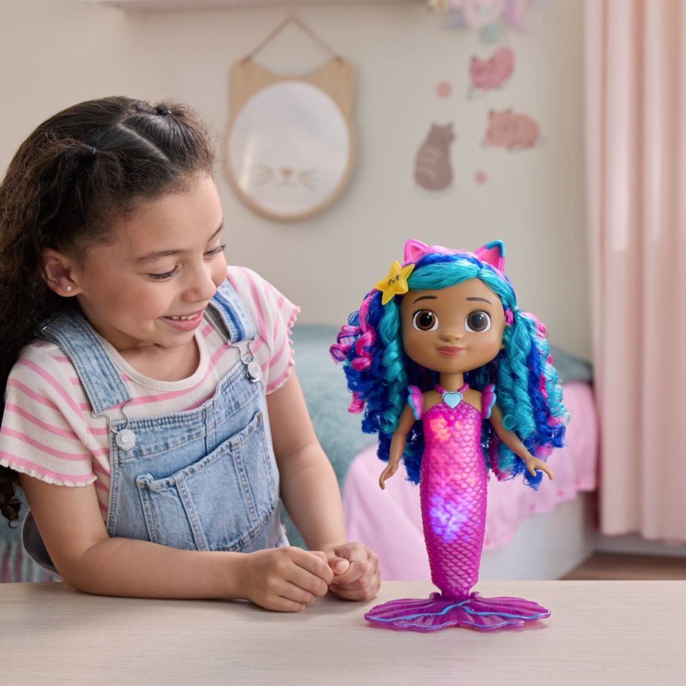 Papusa sirena, Gabbys Dollhouse, Sing and Shine Mermaid Gabby, 6074338