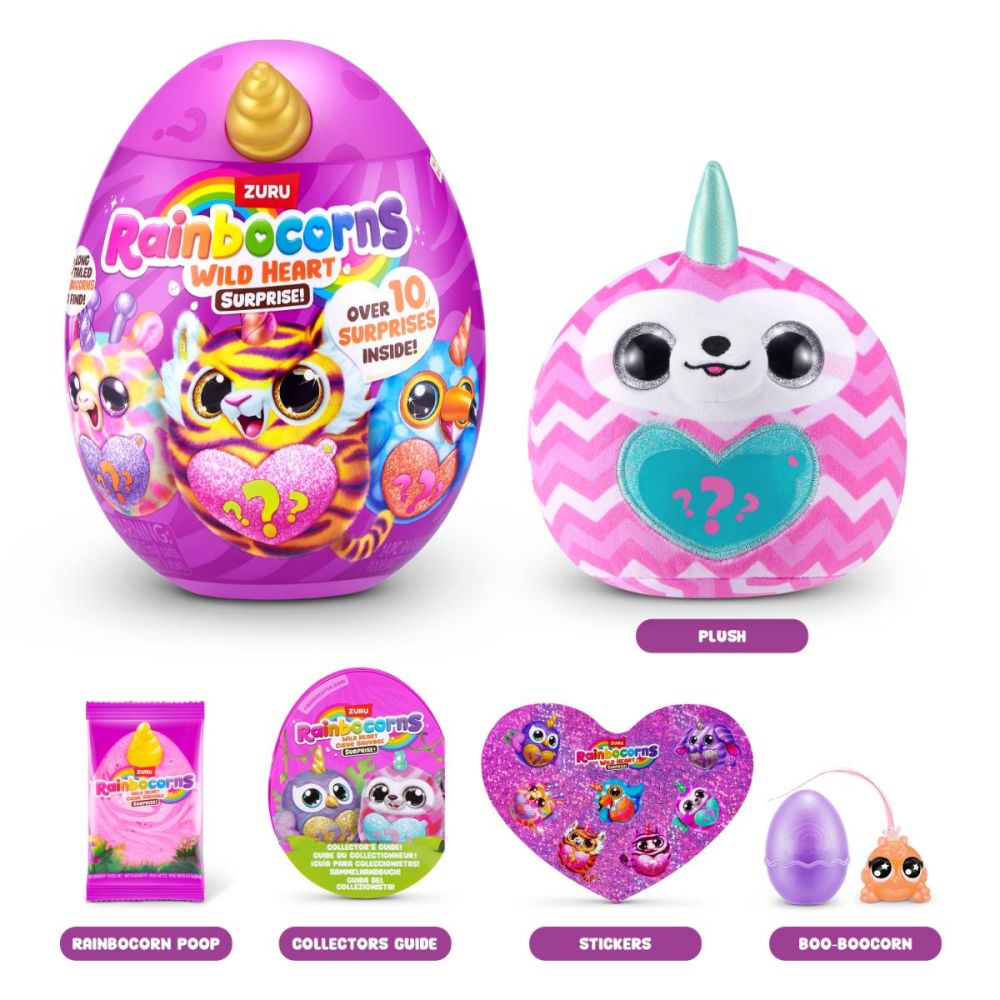 Jucarie de plus surpriza, Rainbocorns, Wild Heart, 10 surprize