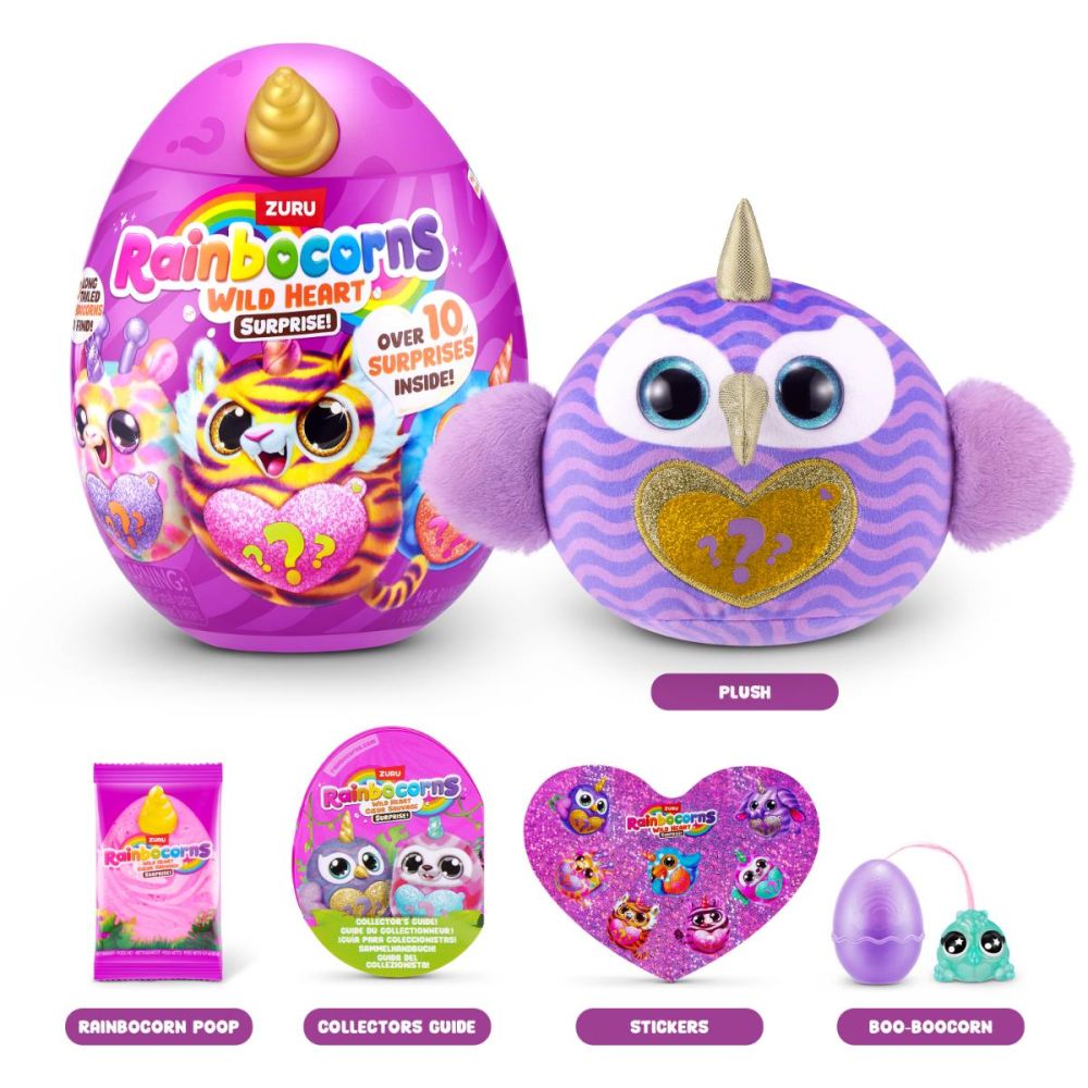 Jucarie de plus surpriza, Rainbocorns, Wild Heart, 10 surprize