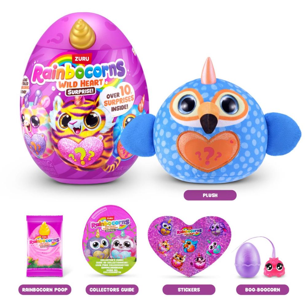 Jucarie de plus surpriza, Rainbocorns, Wild Heart, 10 surprize
