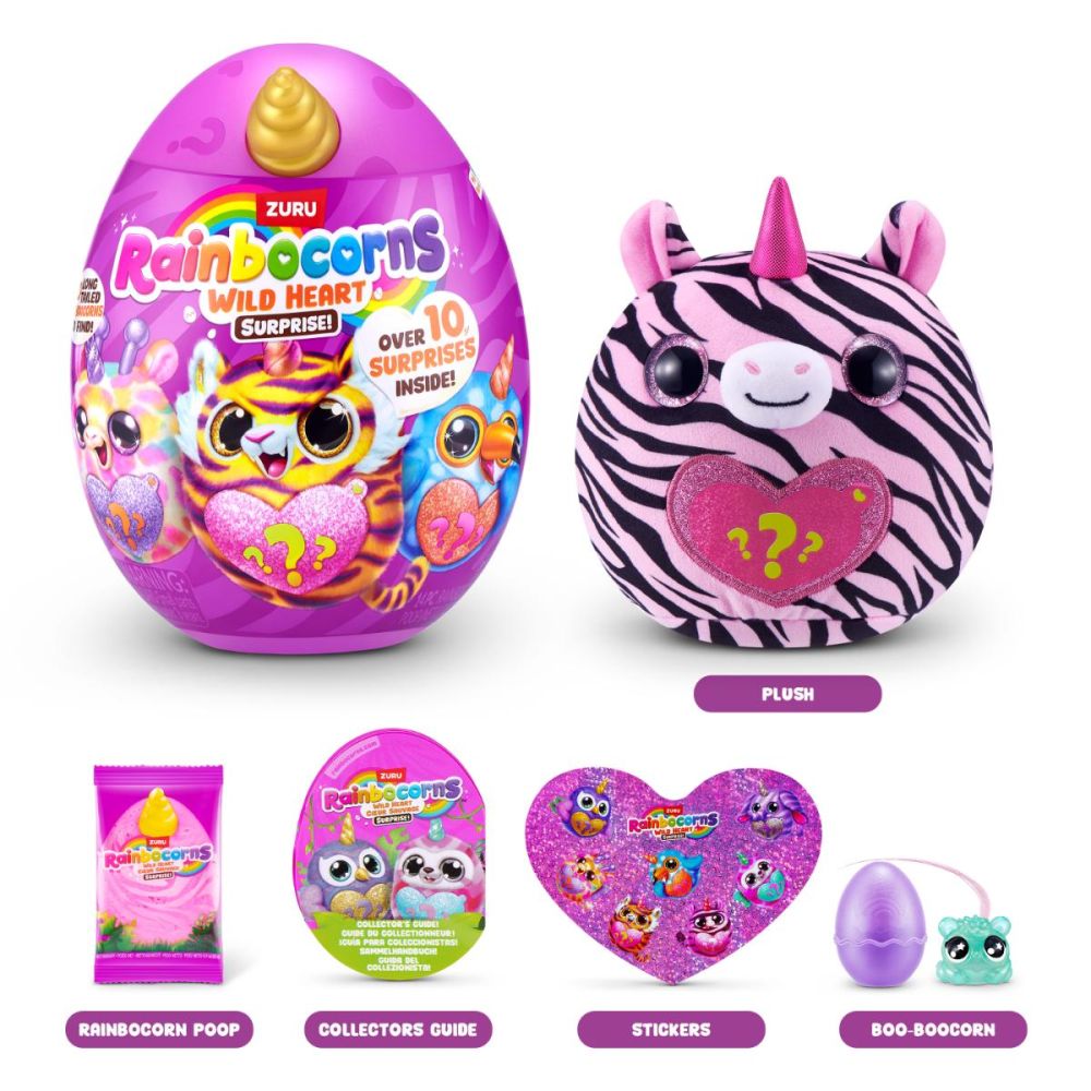 Jucarie de plus surpriza, Rainbocorns, Wild Heart, 10 surprize
