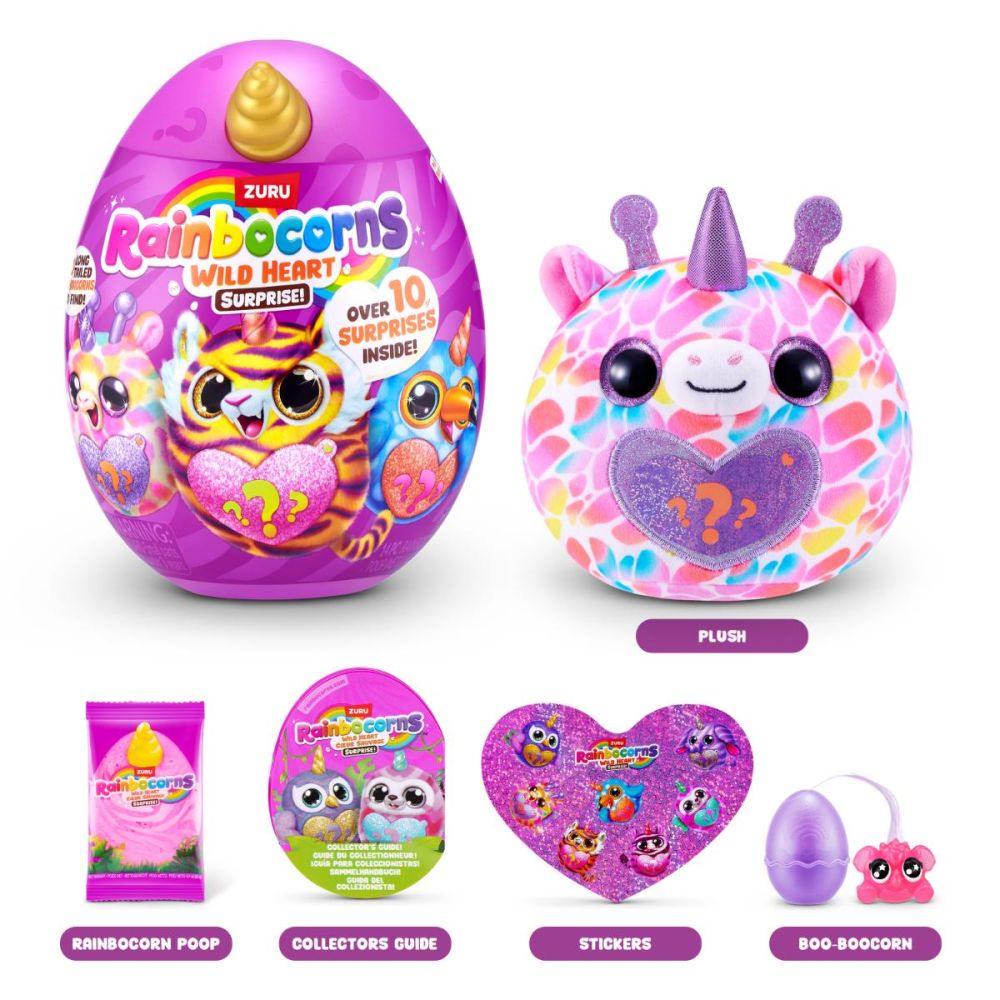 Jucarie de plus surpriza, Rainbocorns, Wild Heart, 10 surprize