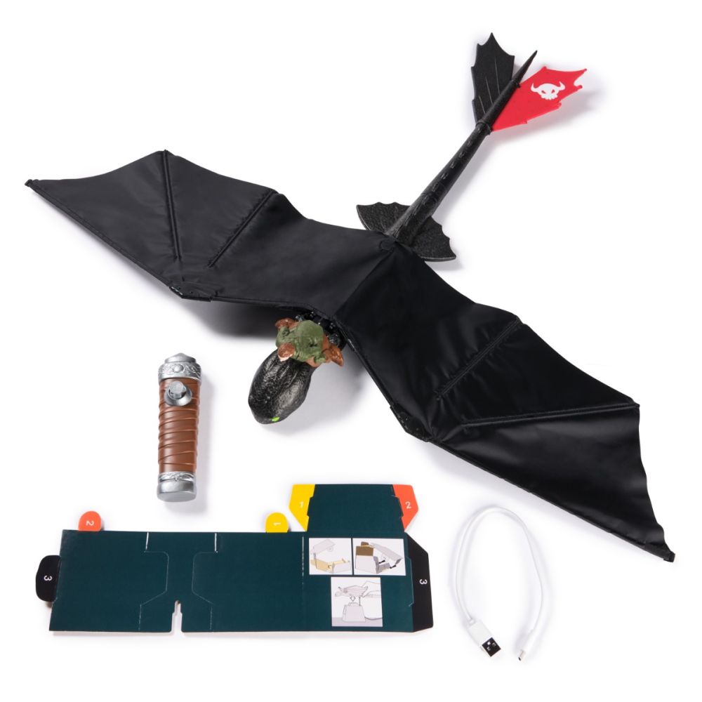 Figurina zburatoare cu radiocomanda, DreamWorks Dragons, Toothless, 6074369