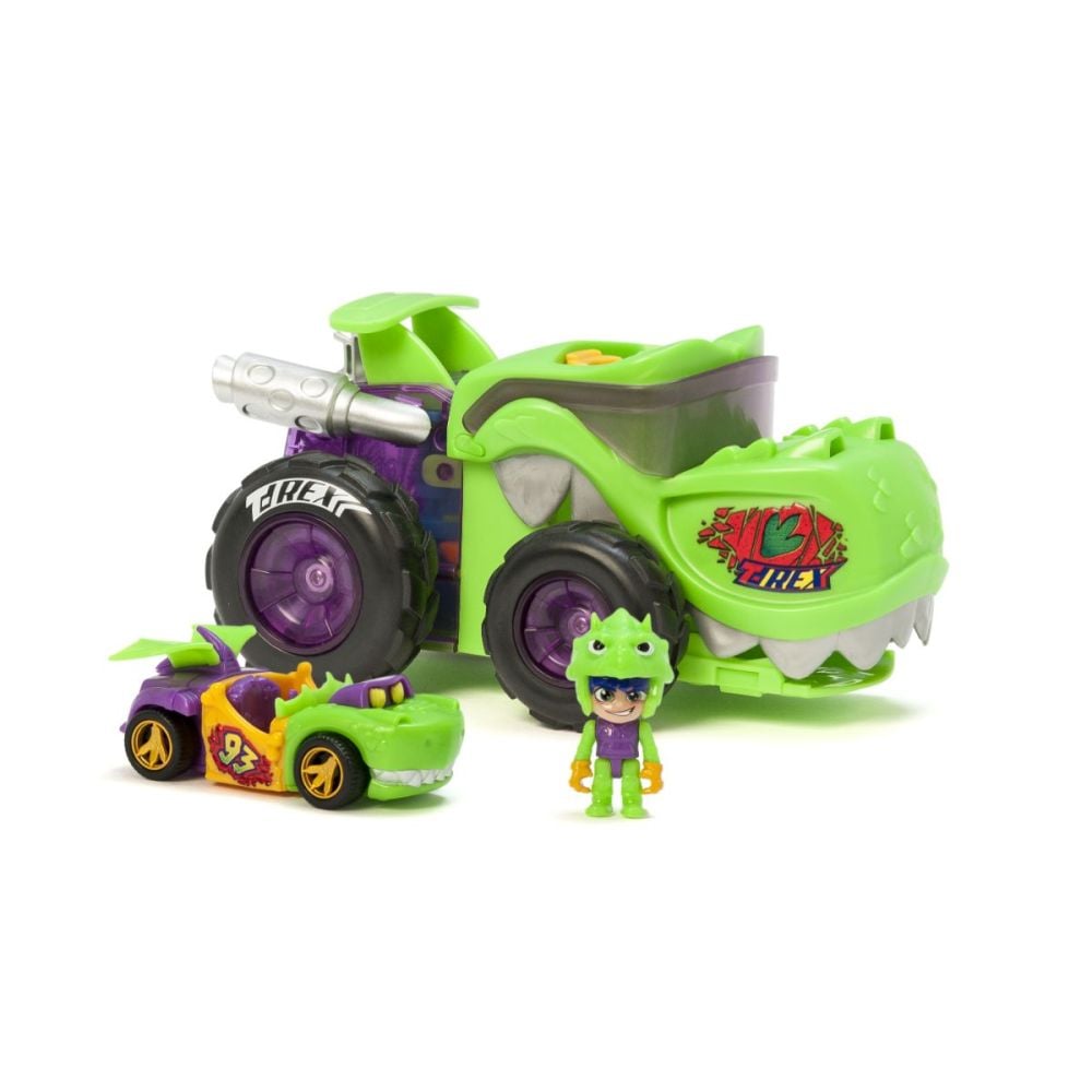 Set de joaca cu masinuta, T-Racers, Mega Wheel T-Rex