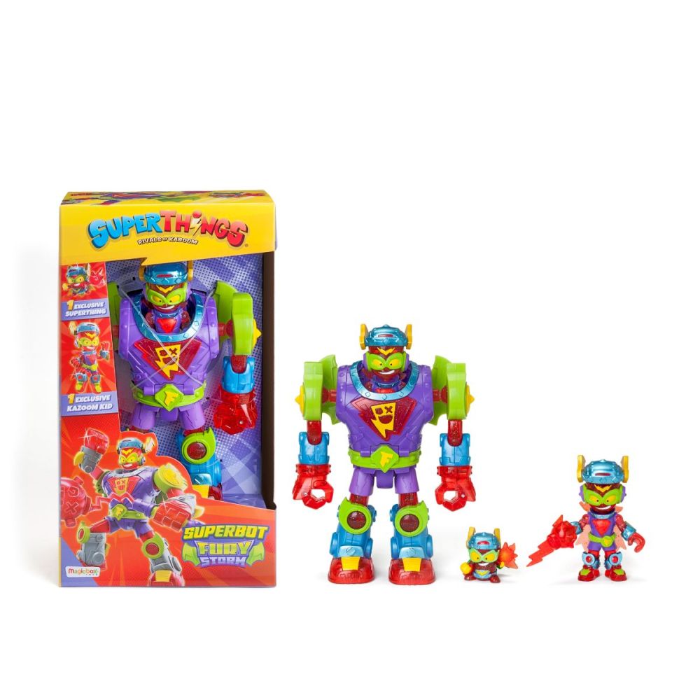 Set de joaca cu figurine si Robot Fury Storm, Superthings, Kazoom