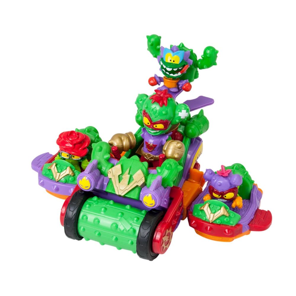 Set de joaca cu figurine si vehicul Spike Roller Cactus, Superthings, Kazoom Kid