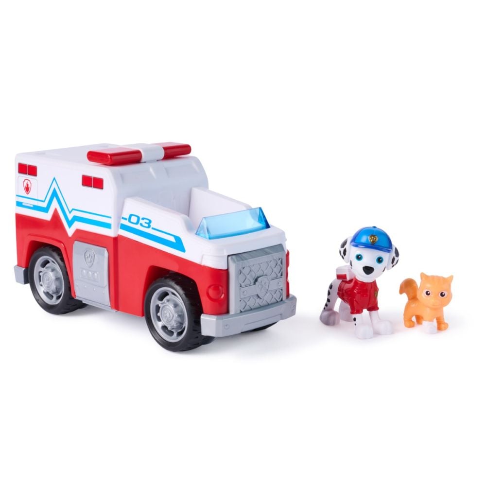 Set de joaca vehicul si figurine, Paw Patrol, Search and Rescue Responder, Marshall, 20155159