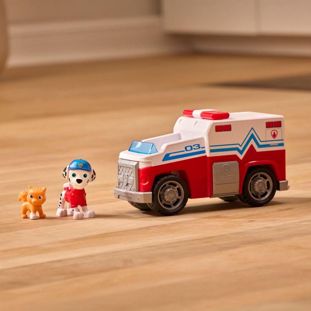 Set de joaca vehicul si figurine, Paw Patrol, Search and Rescue Responder, Marshall, 20155159