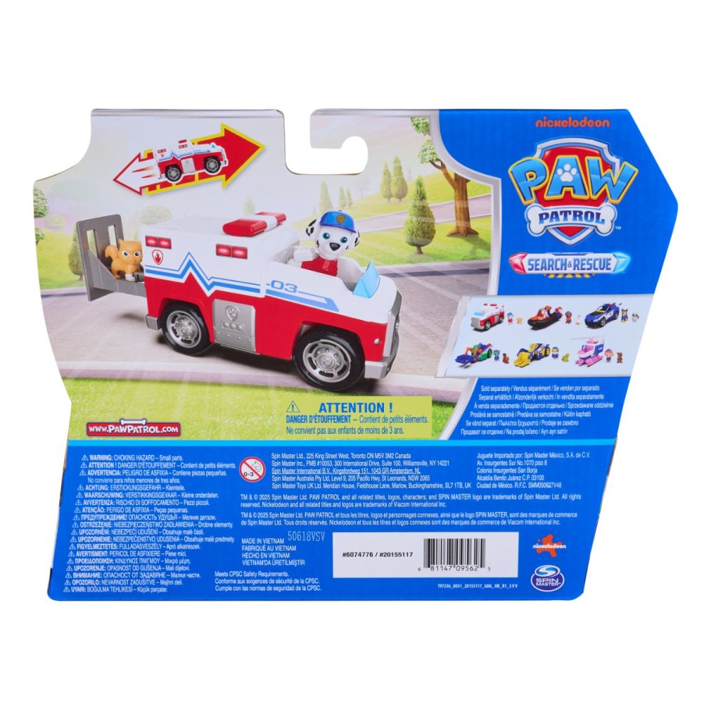 Set de joaca vehicul si figurine, Paw Patrol, Search and Rescue Responder, Marshall, 20155159