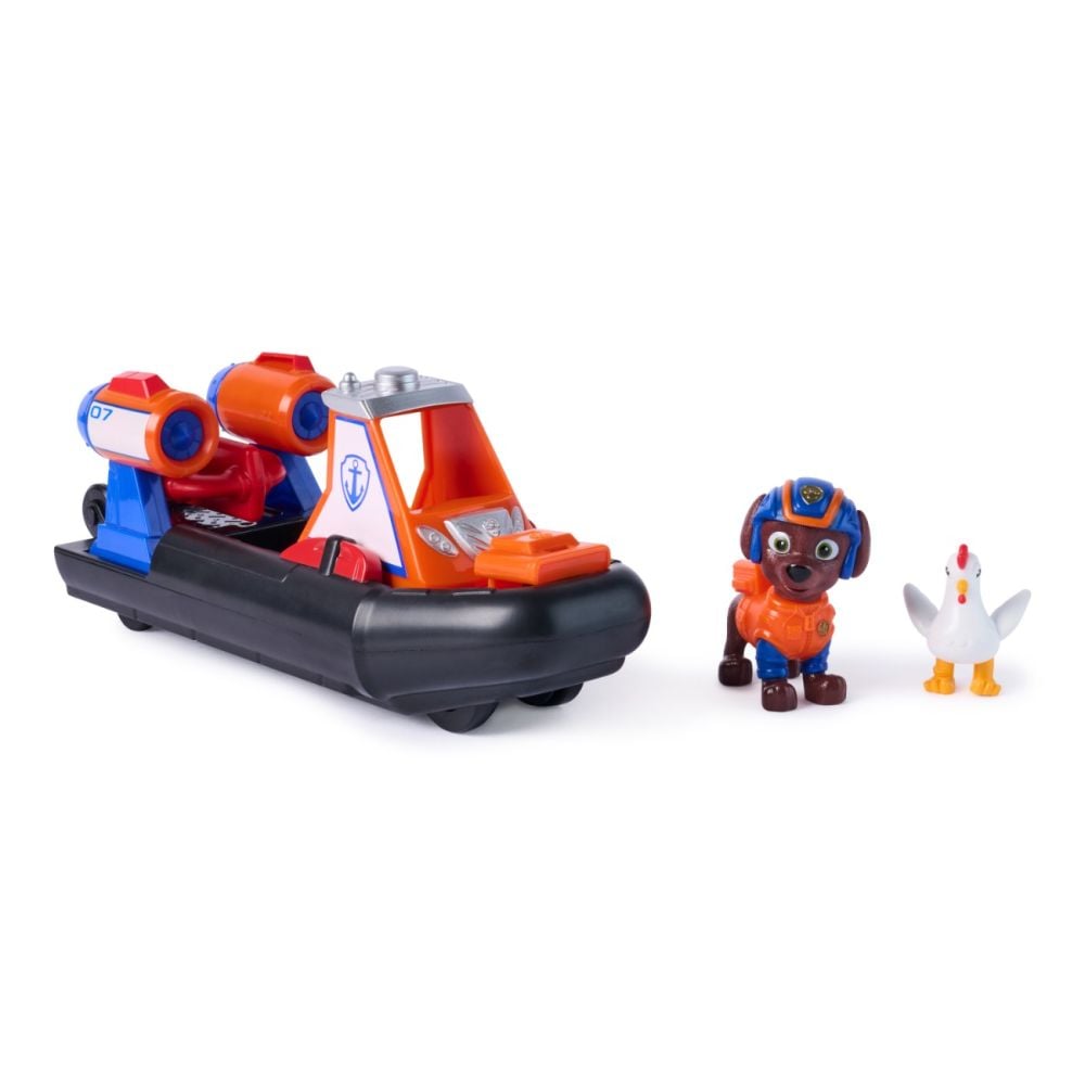 Set de joaca vehicul si figurine, Paw Patrol, Search and Rescue Hovercraft, Zuma, 20155161