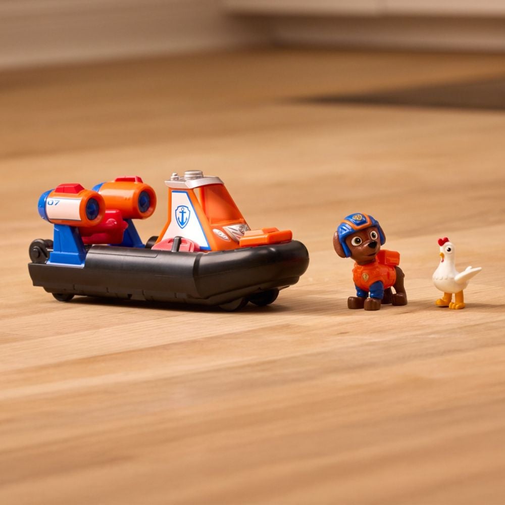 Set de joaca vehicul si figurine, Paw Patrol, Search and Rescue Hovercraft, Zuma, 20155161