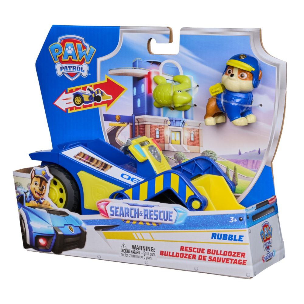Set de joaca vehicul si figurine, Paw Patrol, Search and Rescue Bulldozer, Rubble, 20156332