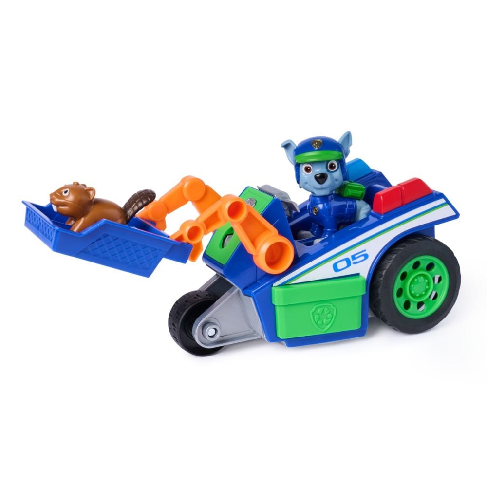 Set de joaca vehicul si figurine, Paw Patrol, Search and Rescue Recycler, Rocky, 20156333