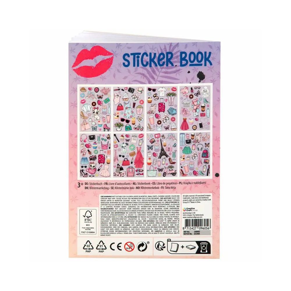 Carte cu stickere, Grafix, Besties, A5, 8 pagini, Mov