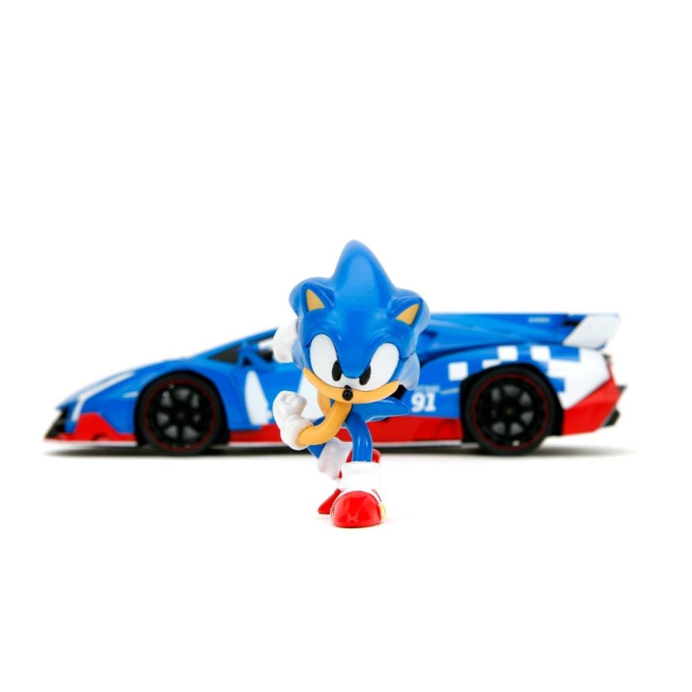 Masina si figurina, Jada, Sonic the Hedgehog, Lamborghini Veneno, 1:24
