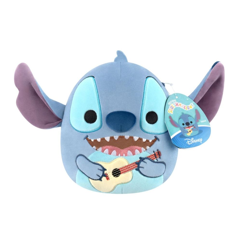 Jucarie de plus, Squishmallows, Disney Stitch cu chitara, 20 cm