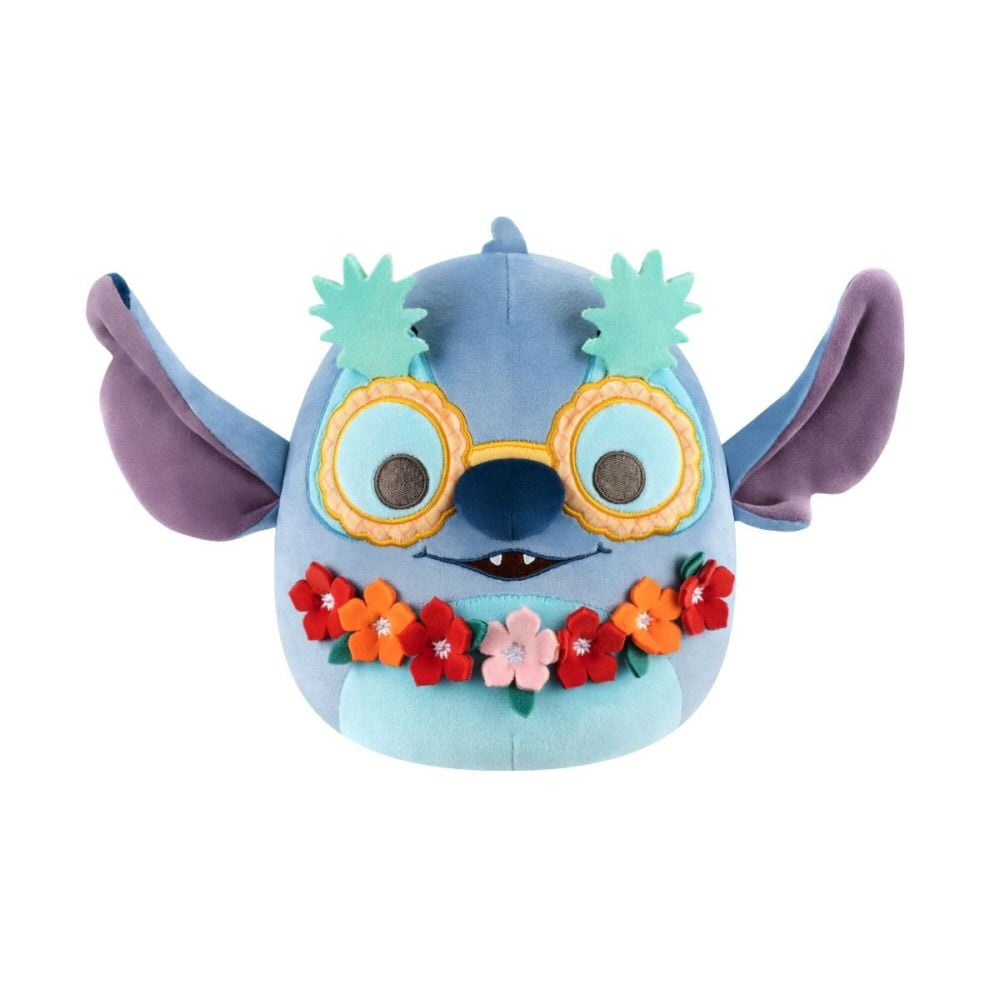 Jucarie de plus, Squishmallows, Disney Stitch cu ochelari in forma de ananas, 20 cm