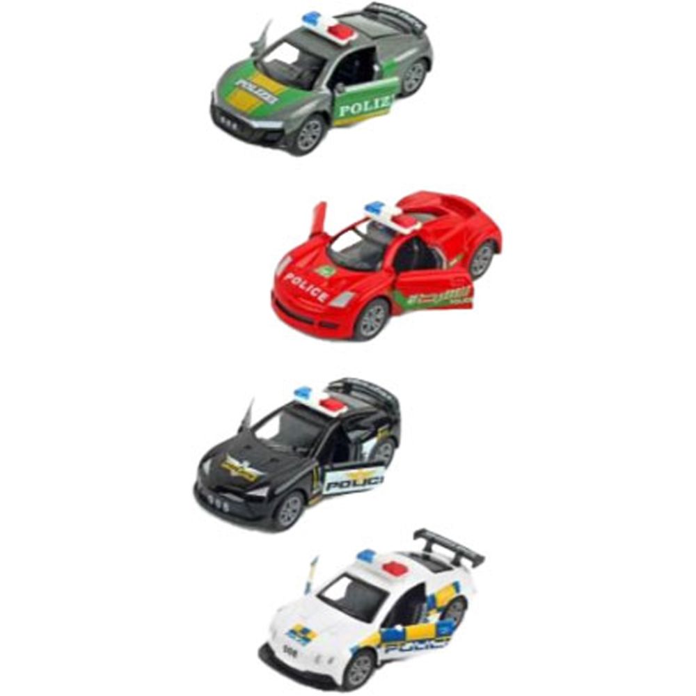 Set 4 masinute de Politie, Luna Toys, King Speed, 1:43