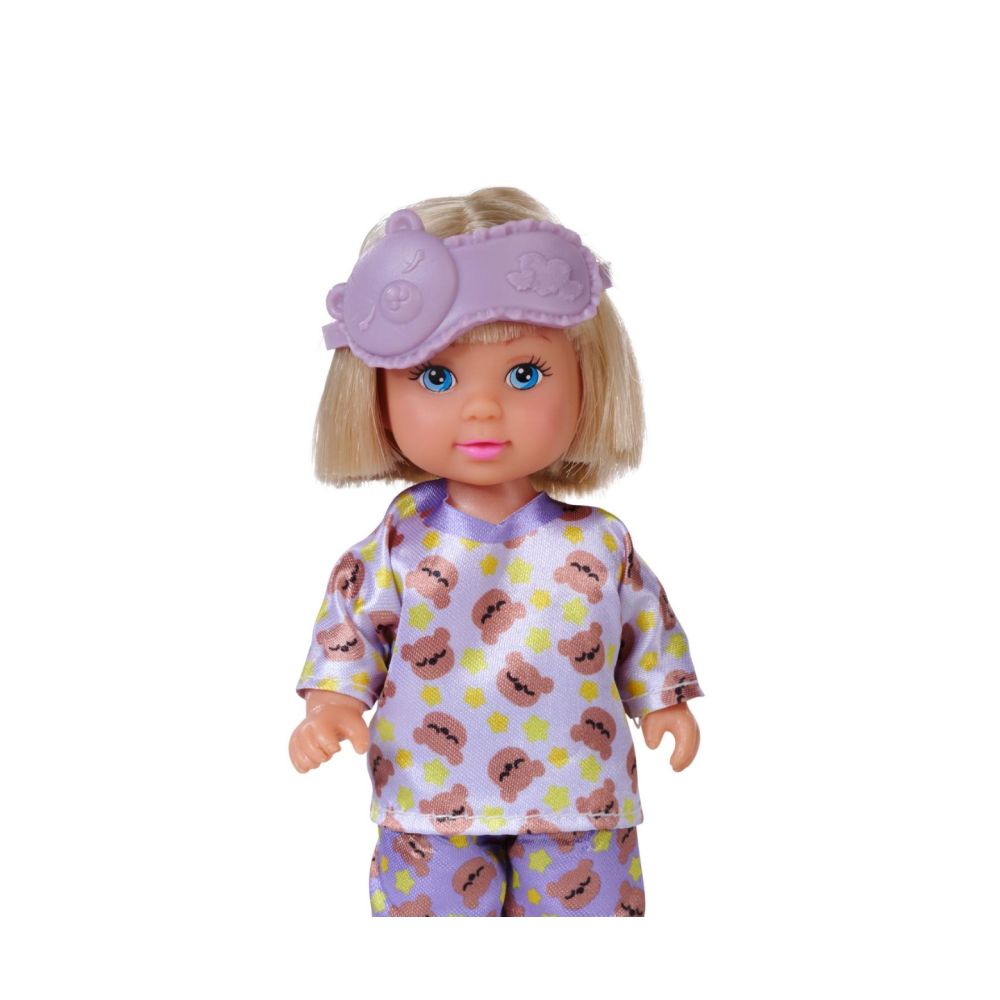 Set de joaca papusa cu patut si ursulet, Evi Love, Teddy Bed