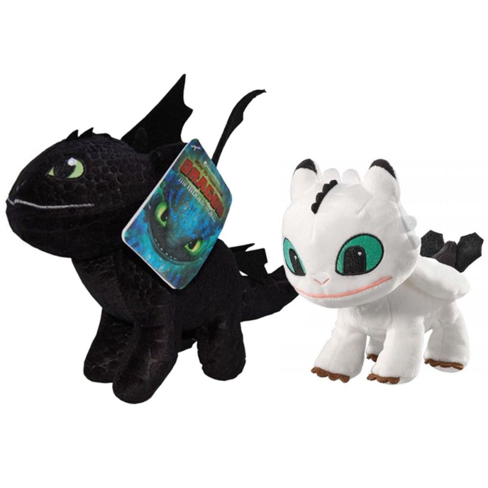 Set 2 jucarii de plus Play By Play, Toothless 25 cm si Pouncer 16 cm