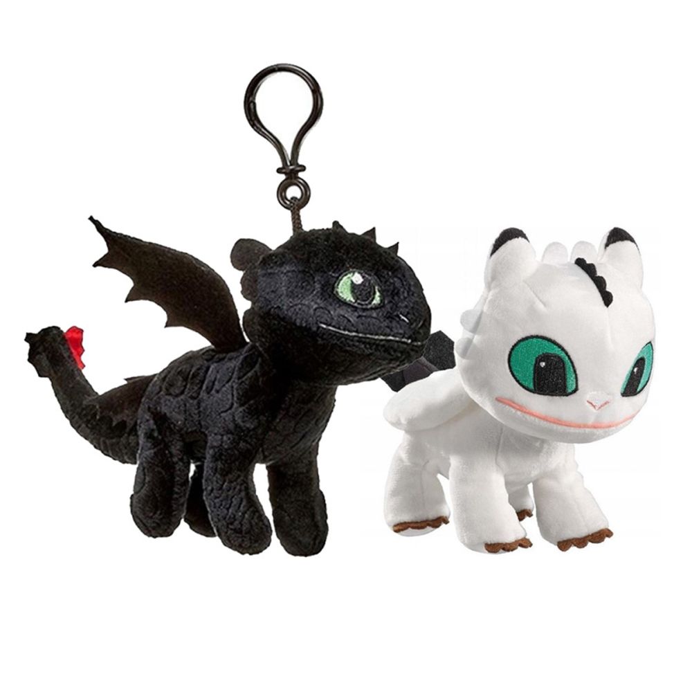 Set 2 jucarii de plus, Play by Play,  Toothless, 20 cm si Pouncer, 16 cm