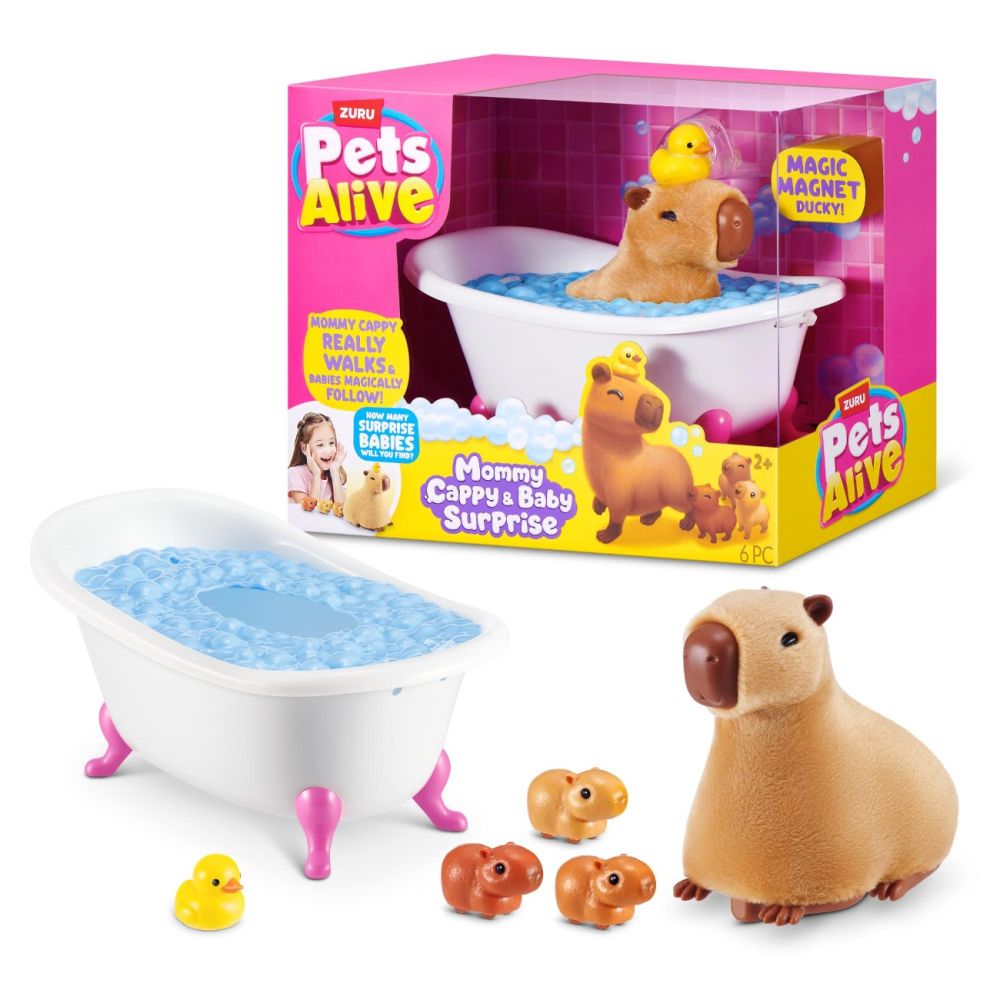 Set de joaca interactiv, Pets Alive, Mama Capybara si Puii sai
