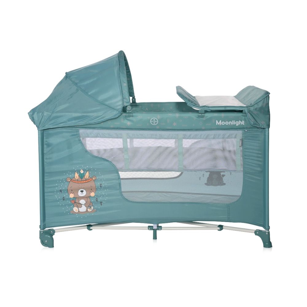Patut pliabil Lorelli Moonlight Plus, 2 nivele cu accesorii, Arctic Indian