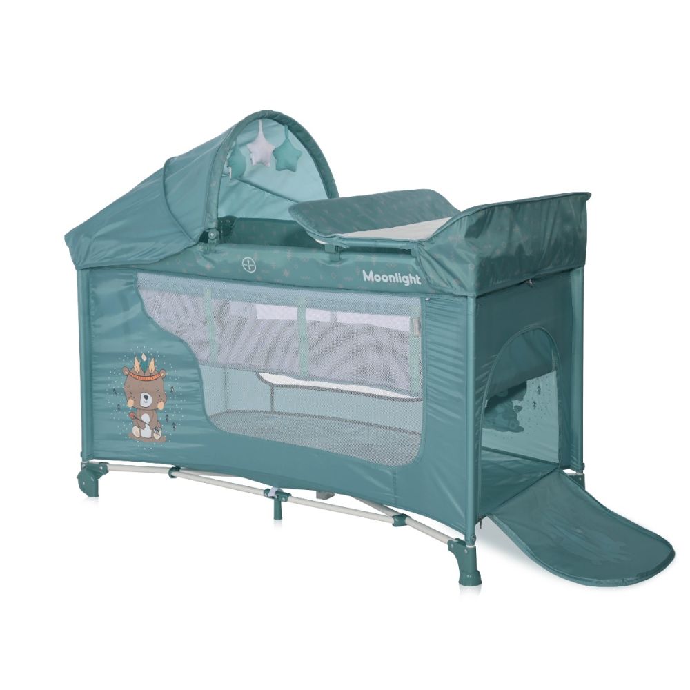 Patut pliabil Lorelli Moonlight Plus, 2 nivele cu accesorii, Arctic Indian