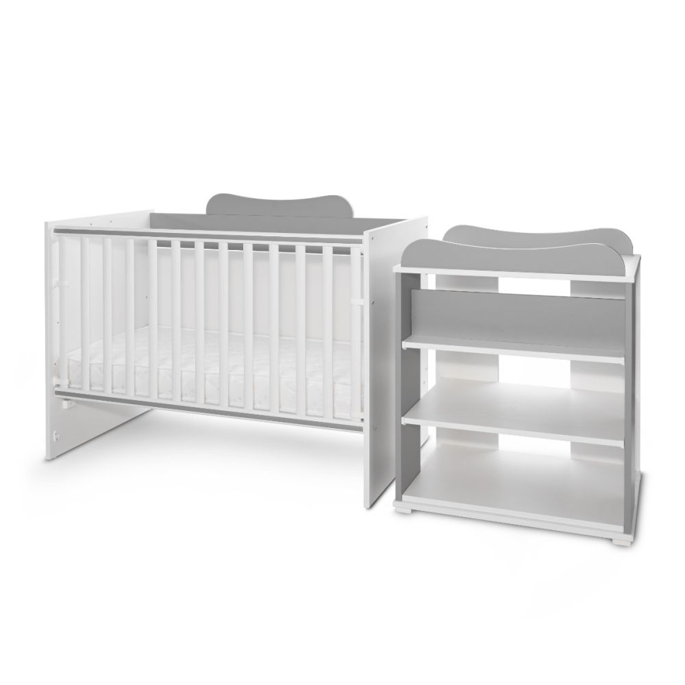 Patut modular multifunctional, Lorelli, 5 configurari diferite, 190 X 72 cm, Multi, White Stone Grey