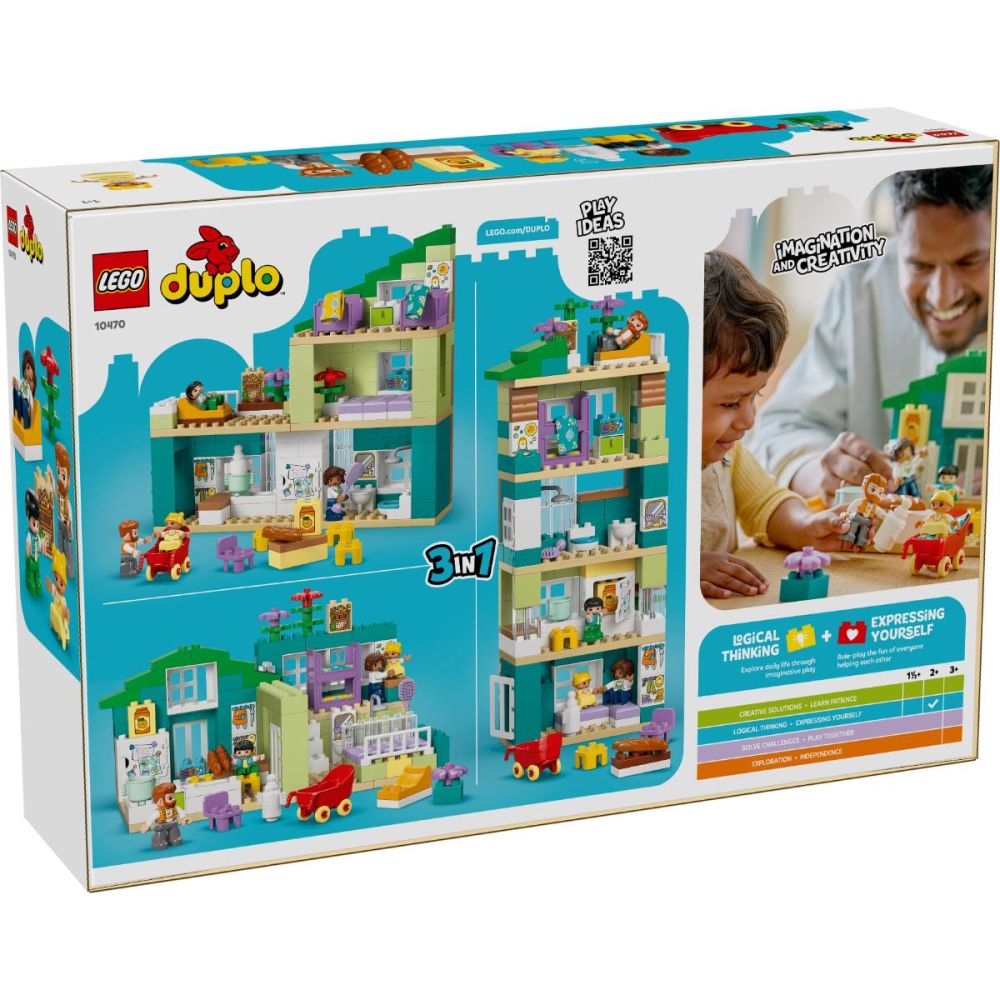 LEGO® DUPLO - Casa moderna de familie 3 in 1, cu figurine (10470)