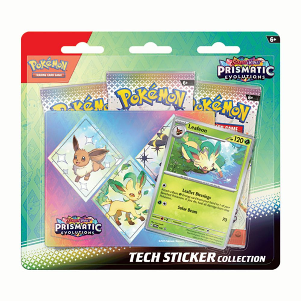 Set carti de joc, Pokemon, Prismatic Evolution Tech Sticker Collection SV8,5, Leafeon