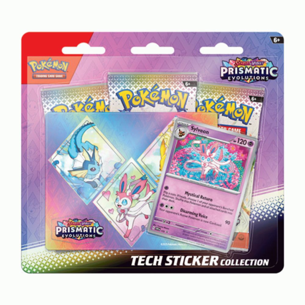 Set carti de joc, Pokemon, Prismatic Evolution Tech Sticker Collection SV8,5, Sylveon