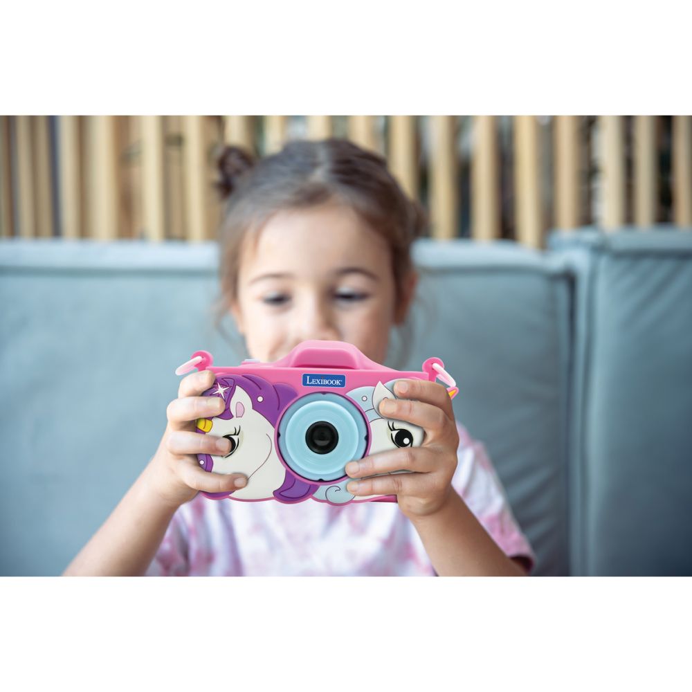 Camera digitala foto-video cu husa, Lexibook, Unicorn