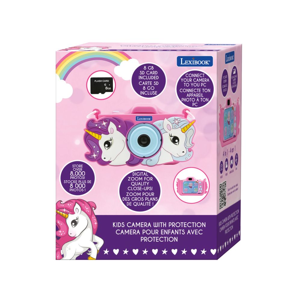 Camera digitala foto-video cu husa, Lexibook, Unicorn