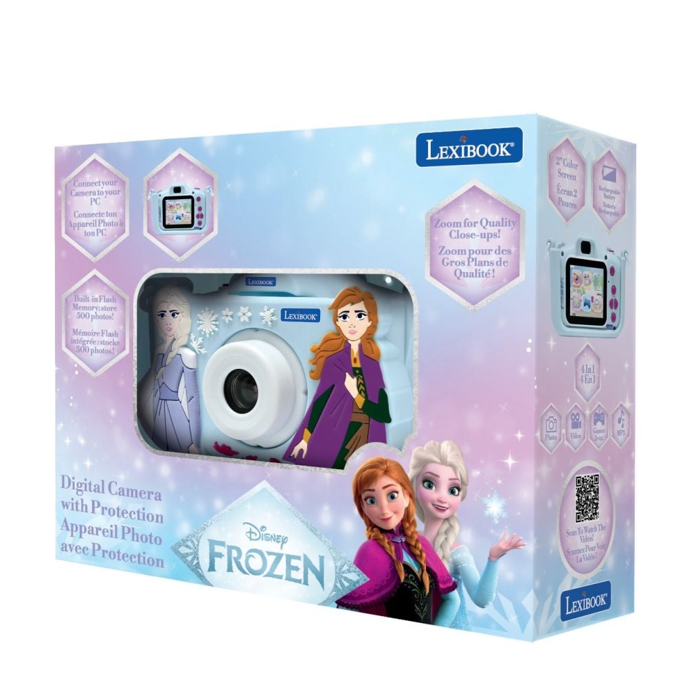Camera digitala foto-video cu husa, Lexibook, Disney Frozen