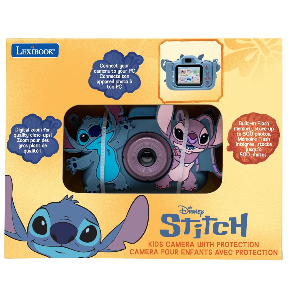 Camera digitala foto-video cu husa, Lexibook, Disney Stitch