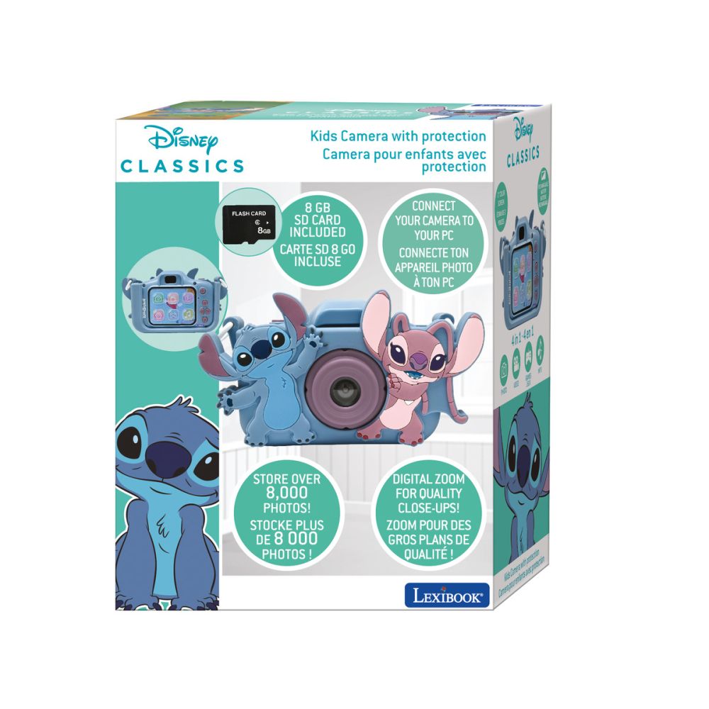 Camera digitala foto-video cu husa, Lexibook, Disney Stitch, 8GB