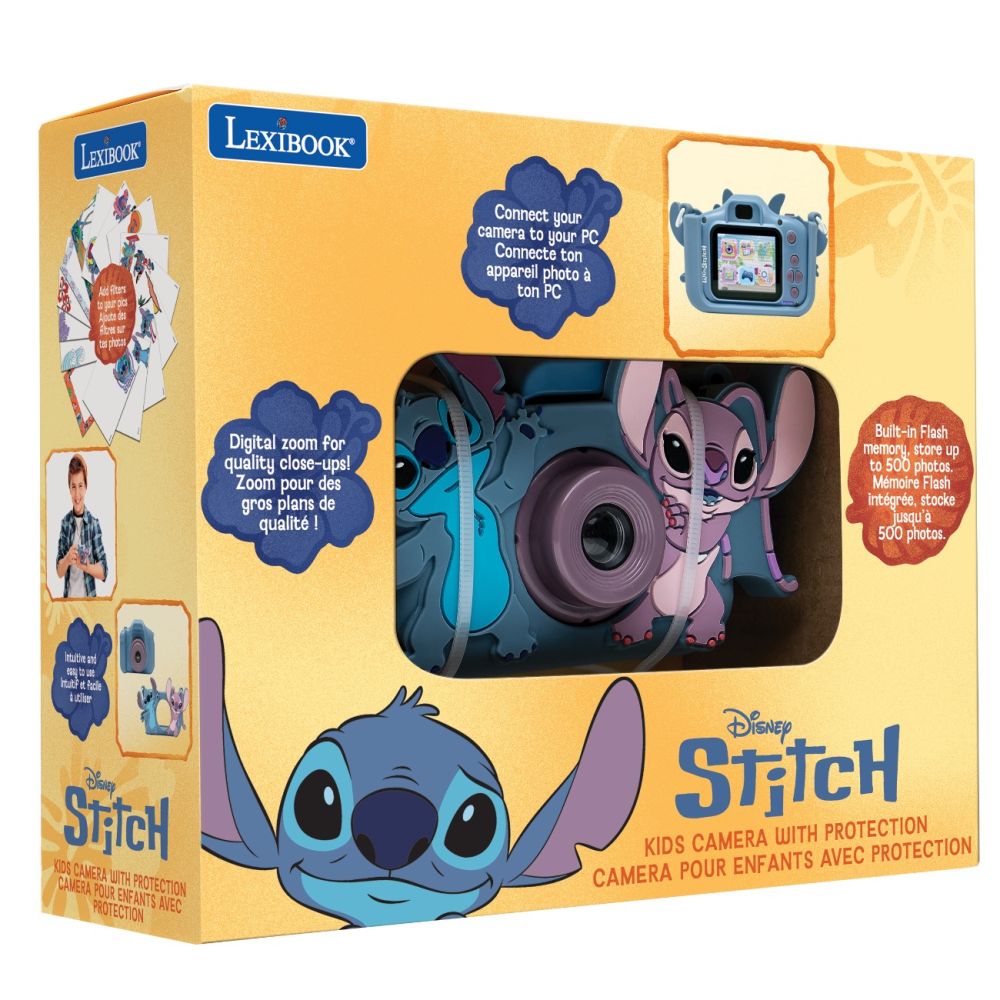 Camera digitala foto-video cu husa, Lexibook, Disney Stitch